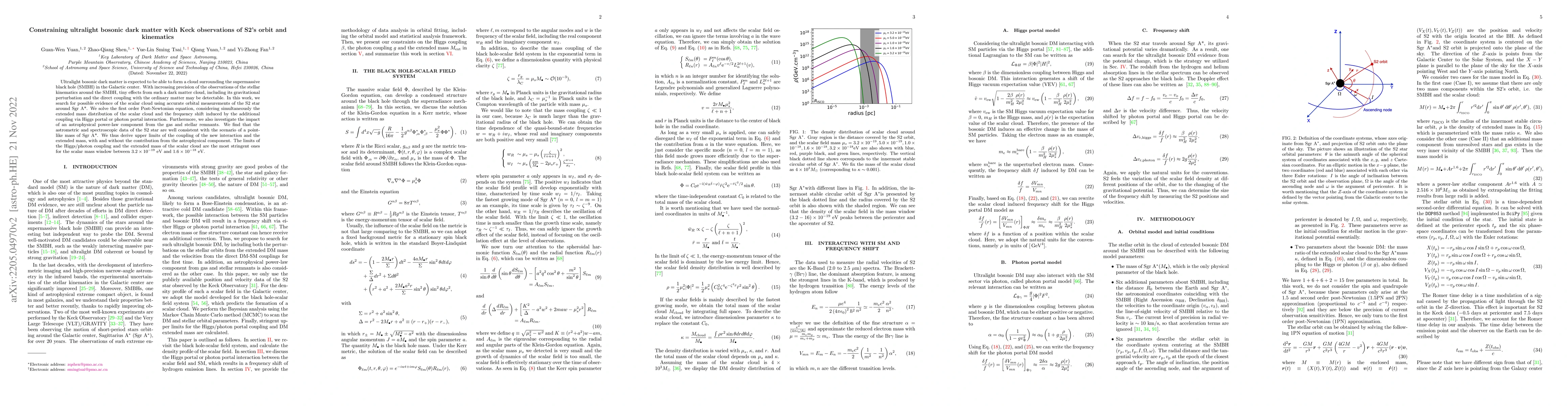 Thumbnail for Constraining ultralight bosonic dark matter with Keck observations of
  S2's orbit and kinematics