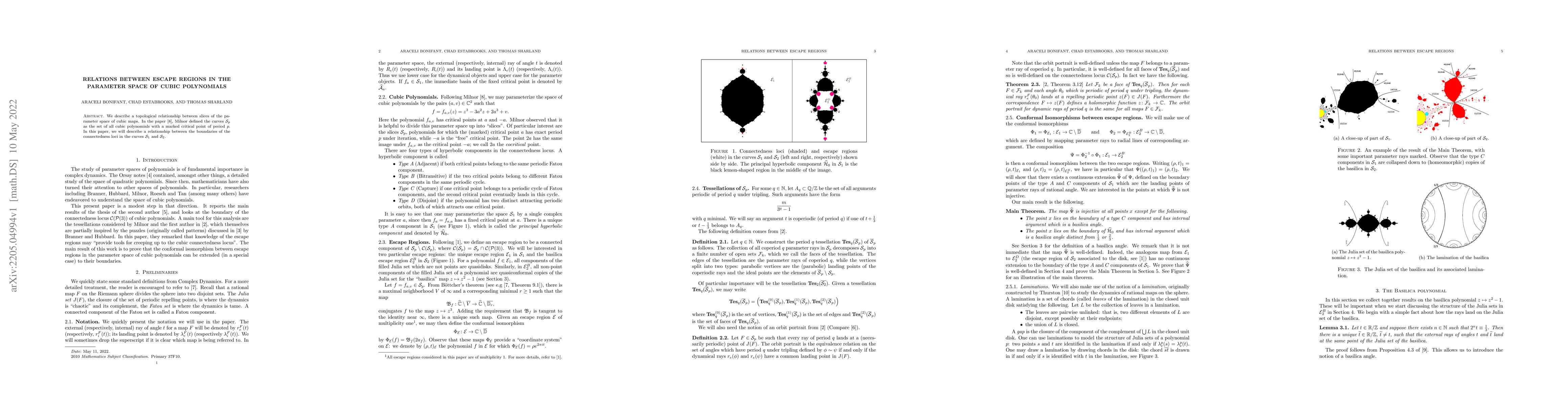 Thumbnail for Relations between Escape Regions in the Parameter Space of Cubic
  Polynomials