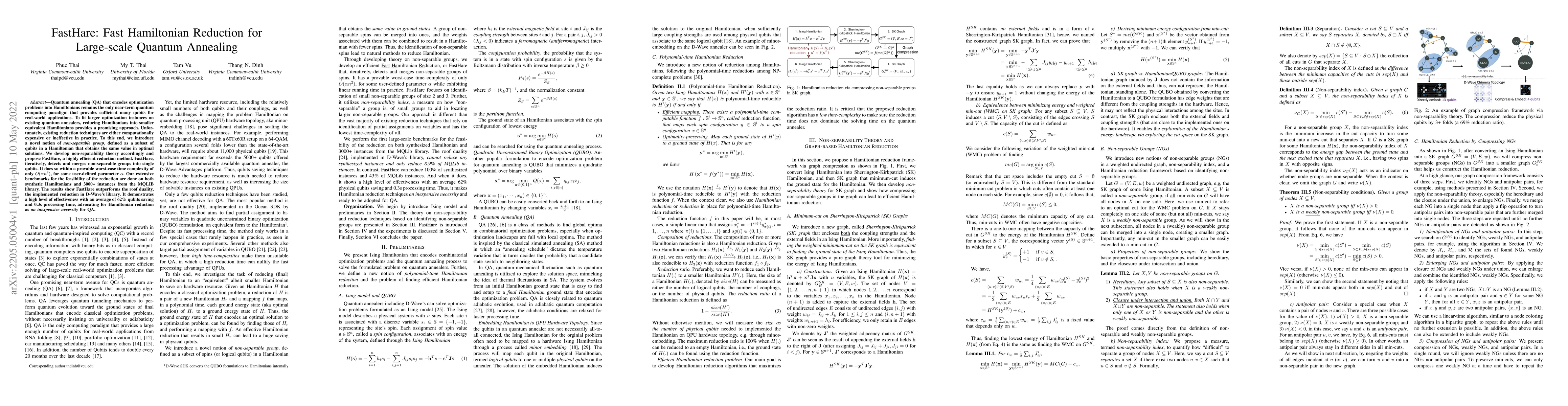 Thumbnail for FastHare: Fast Hamiltonian Reduction for Large-scale Quantum Annealing