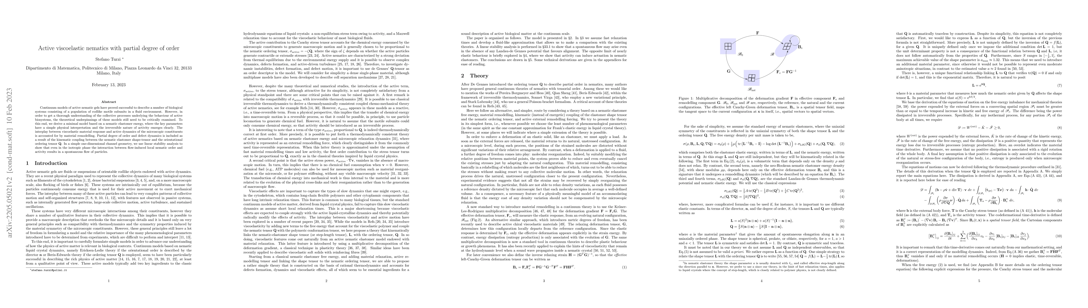 Thumbnail for Active viscoelastic nematics with partial degree of order