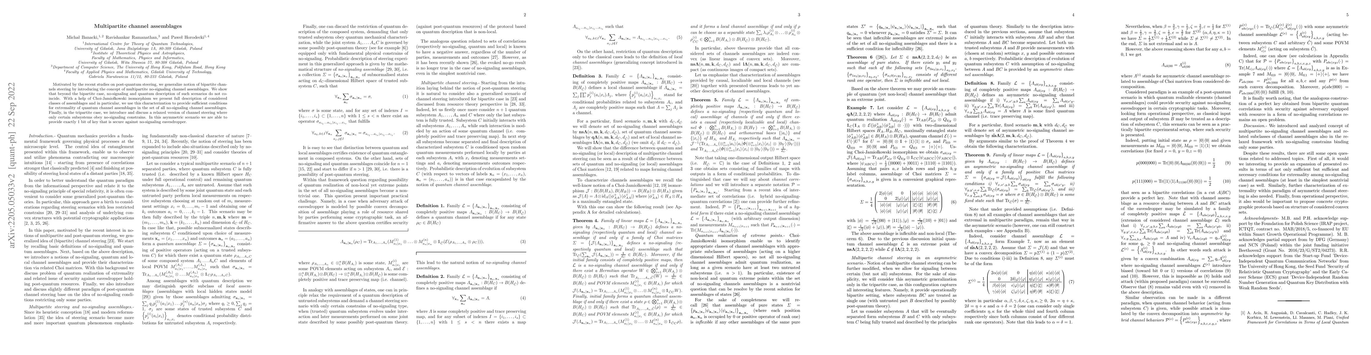 Thumbnail for Multipartite channel assemblages