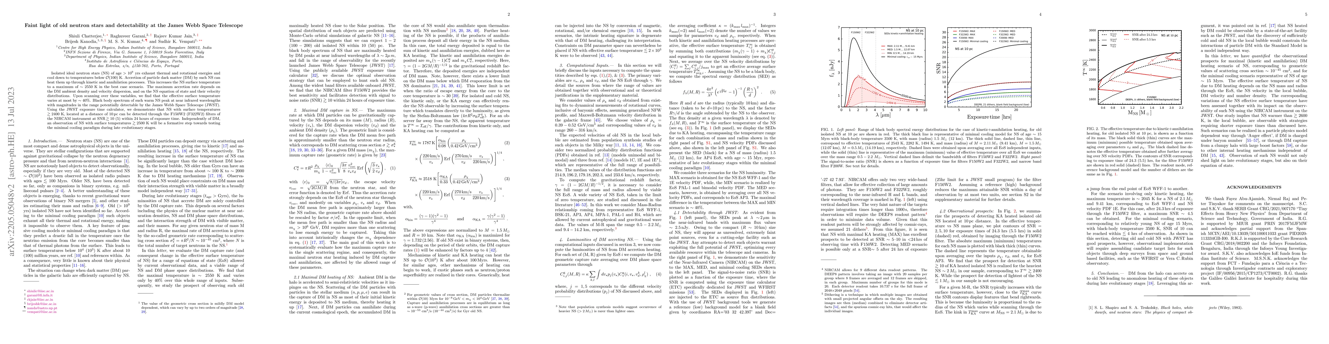 Thumbnail for Faint light of old neutron stars and detectability at the James Webb
  Space Telescope