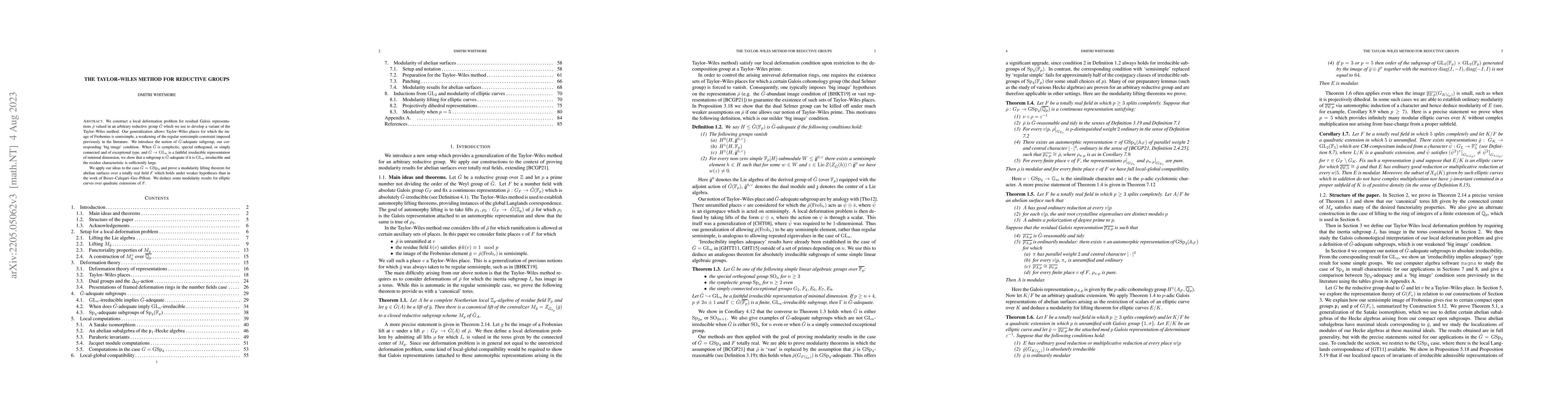 Thumbnail for The Taylor-Wiles method for reductive groups