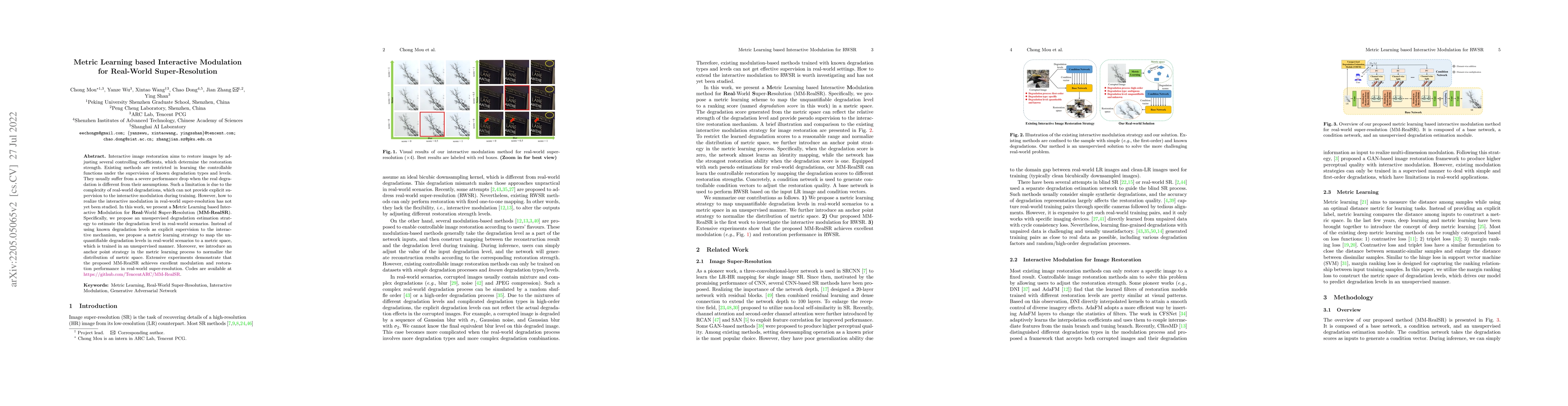 Thumbnail for MM-RealSR: Metric Learning based Interactive Modulation for Real-World
  Super-Resolution