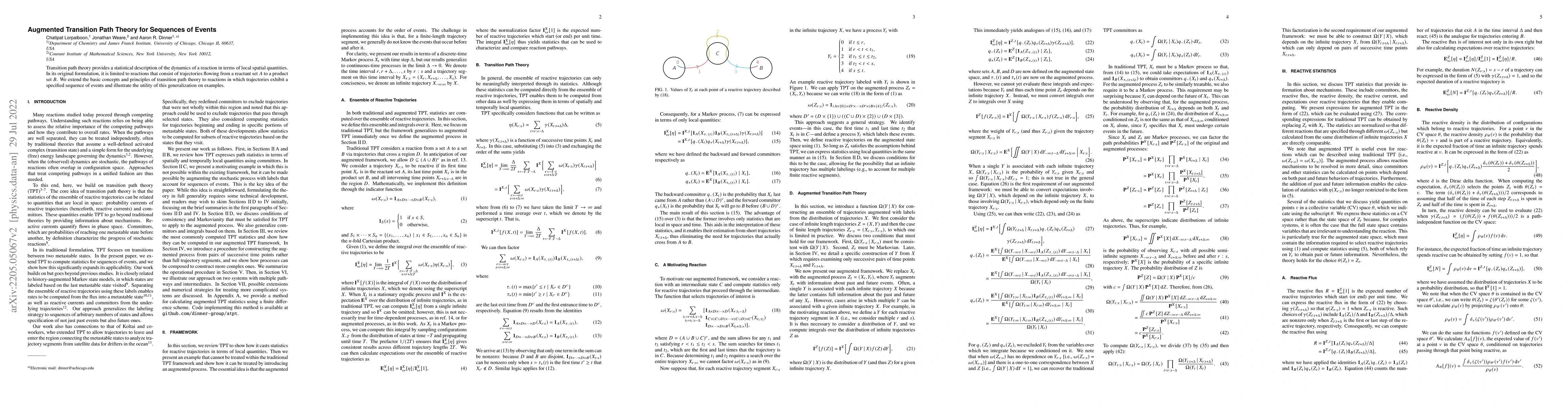 Thumbnail for Augmented Transition Path Theory for Sequences of Events