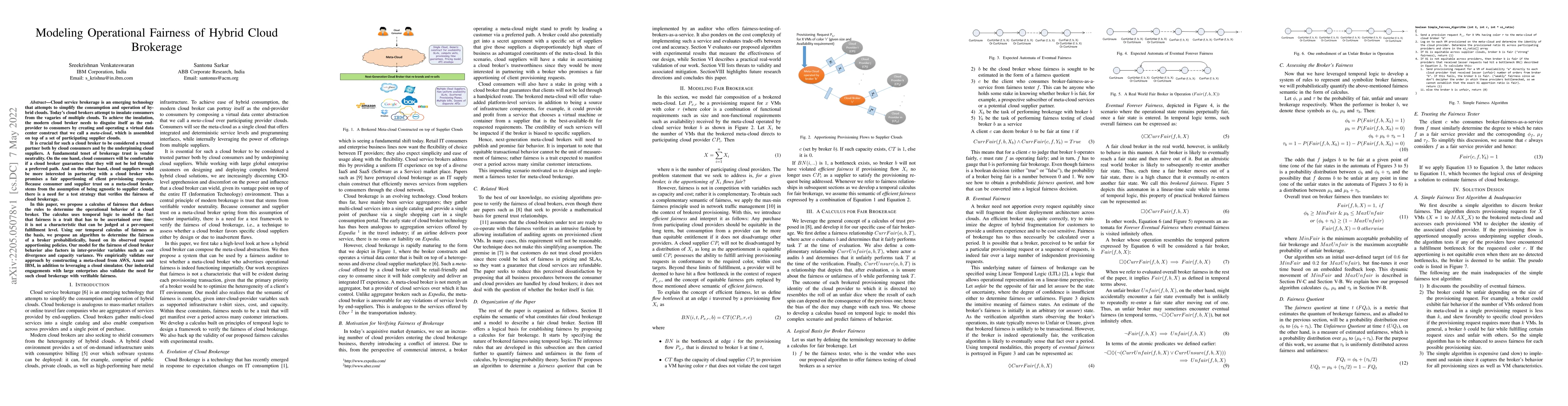 Thumbnail for Modeling Operational Fairness of Hybrid Cloud Brokerage
