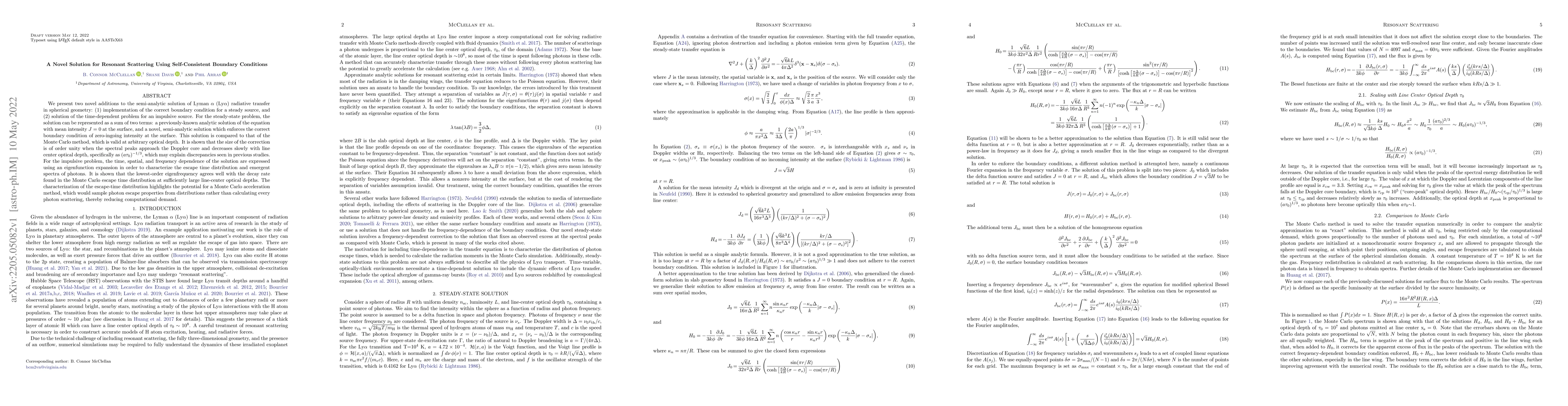 Thumbnail for A Novel Solution for Resonant Scattering Using Self-Consistent Boundary
  Conditions
