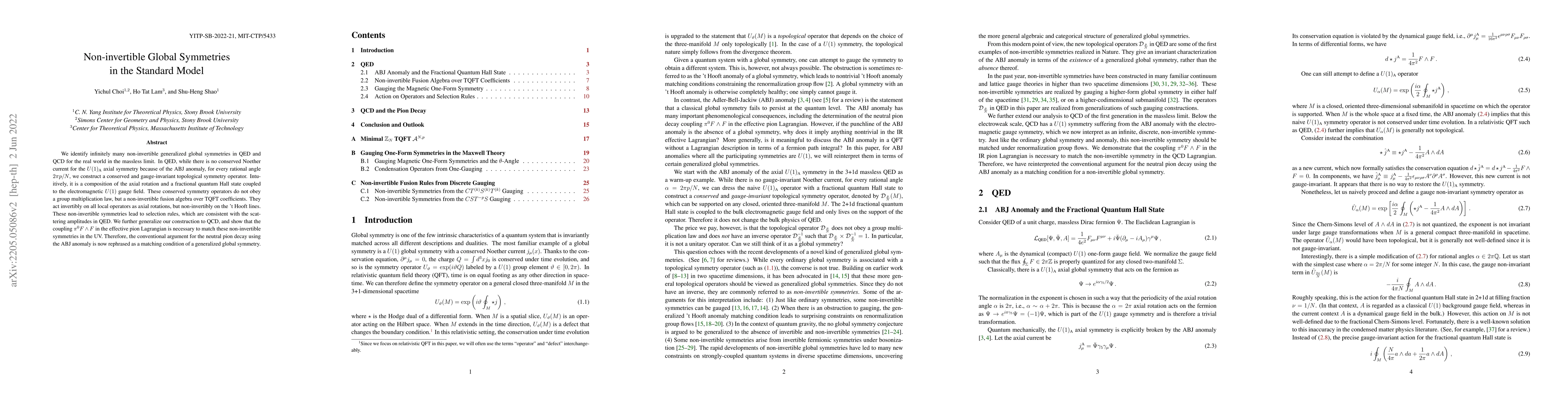 Thumbnail for Non-invertible Global Symmetries in the Standard Model