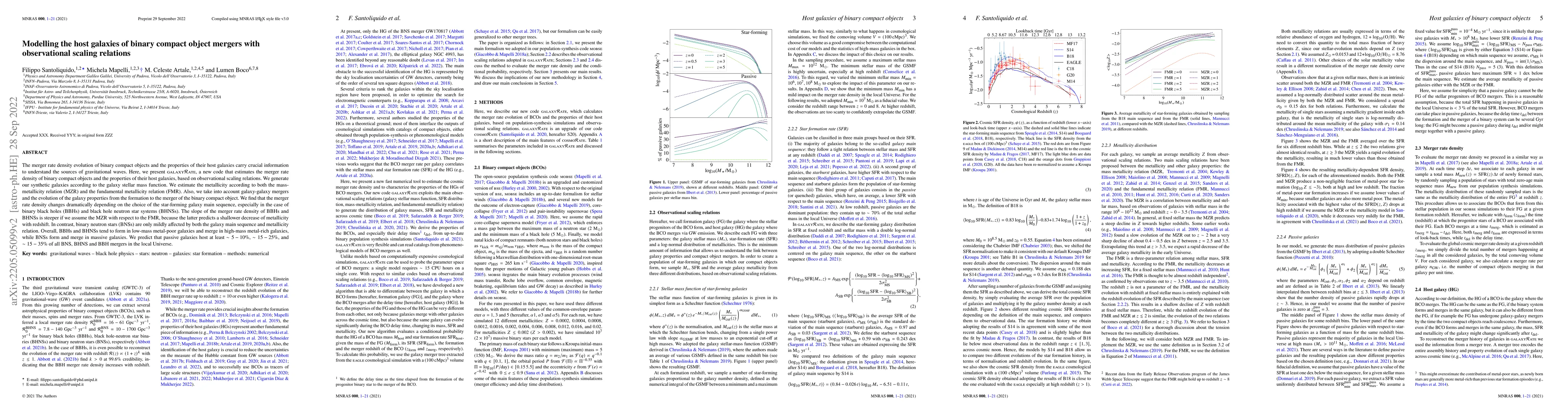 Thumbnail for Modelling the host galaxies of binary compact object mergers with
  observational scaling relations