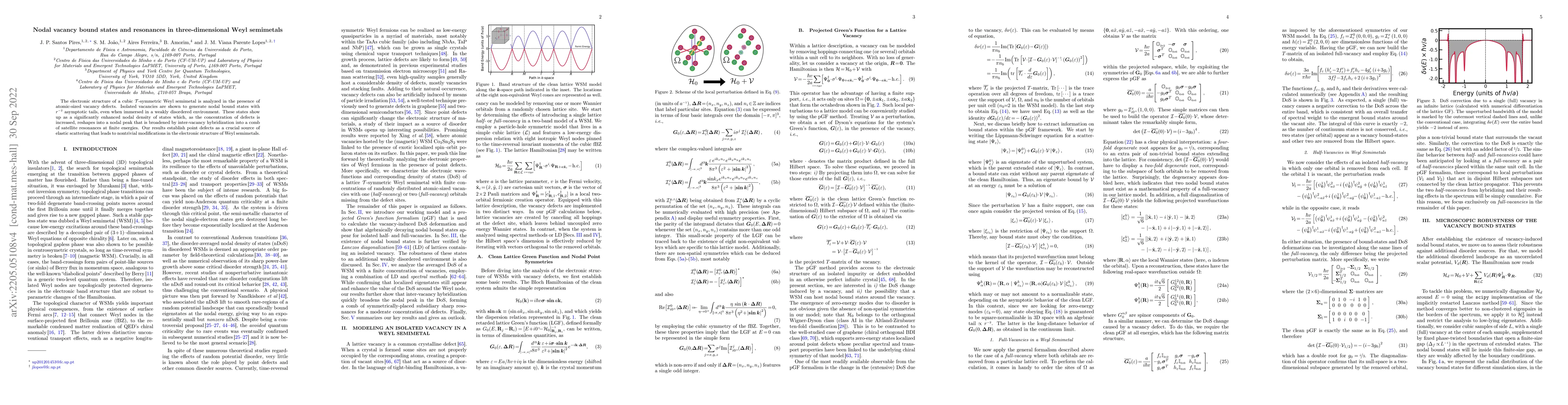Thumbnail for Nodal vacancy bound states and resonances in three-dimensional Weyl
  semimetals