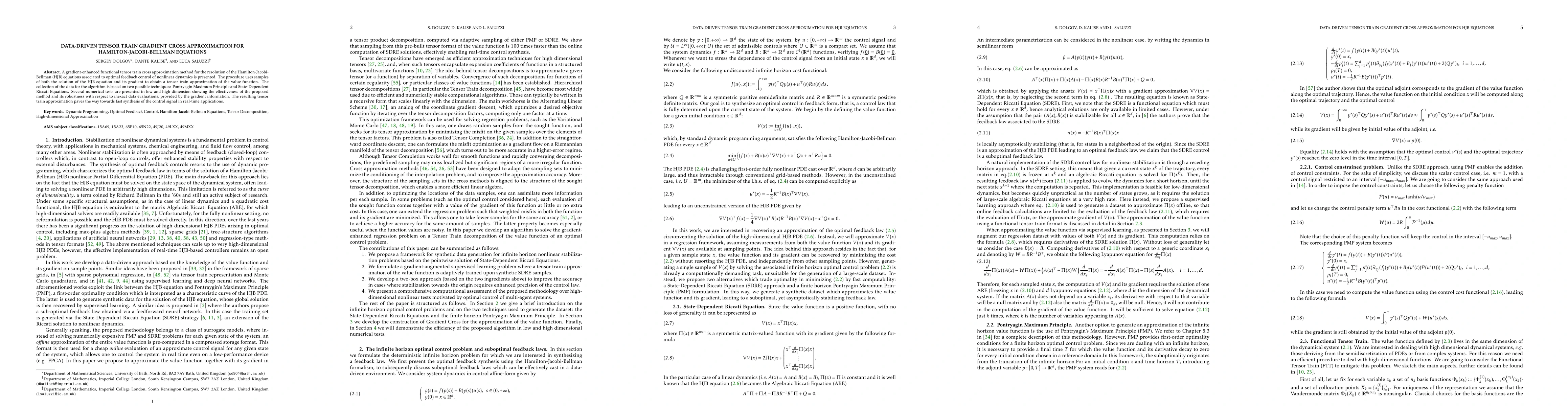 Thumbnail for Data-driven Tensor Train Gradient Cross Approximation for
  Hamilton-Jacobi-Bellman Equations