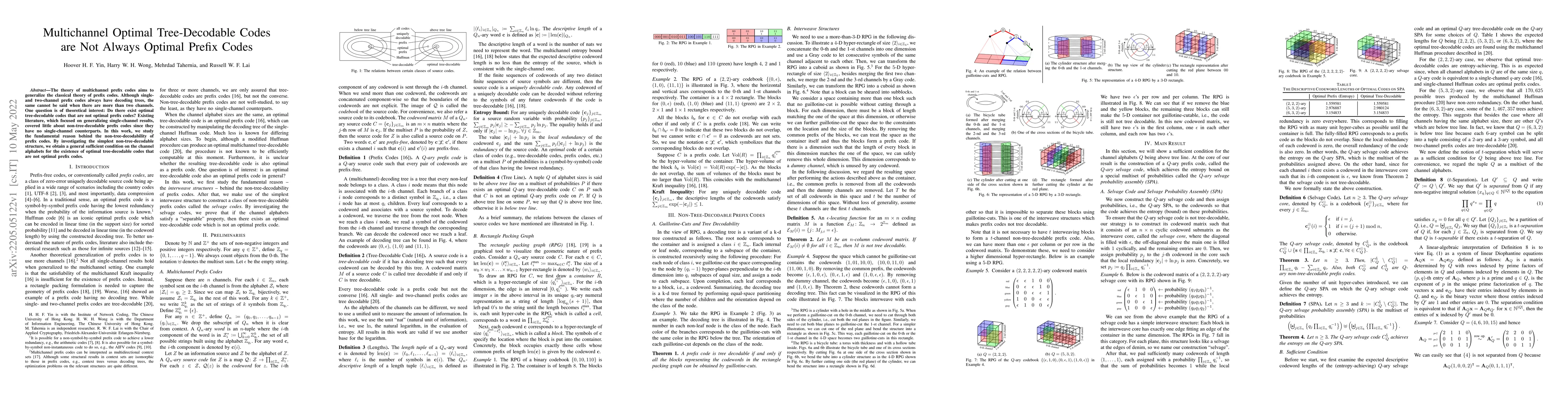 Thumbnail for Multichannel Optimal Tree-Decodable Codes are Not Always Optimal Prefix
  Codes