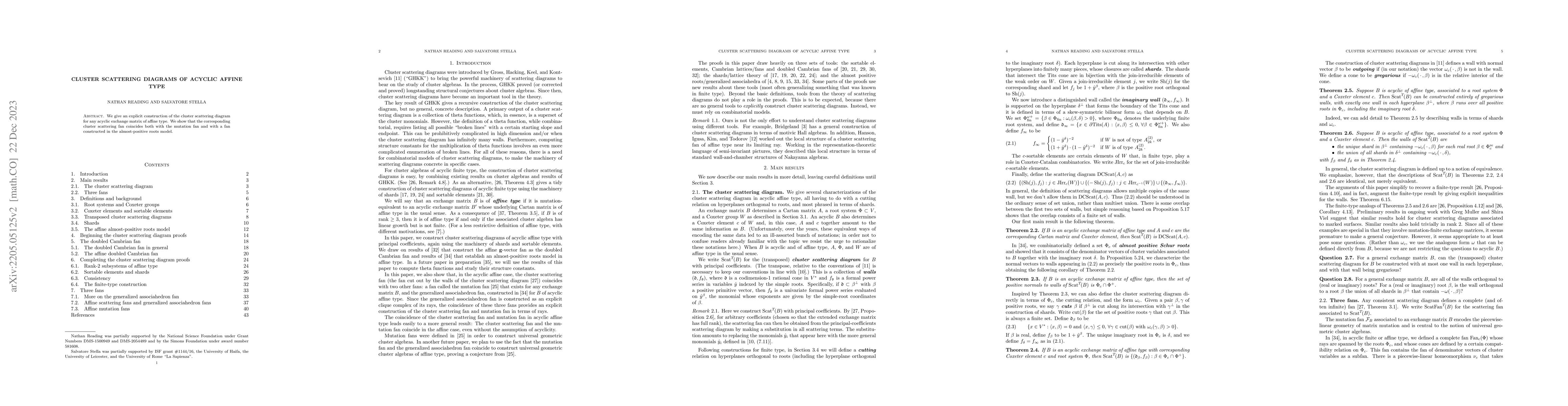 Thumbnail for Cluster scattering diagrams of acyclic affine type