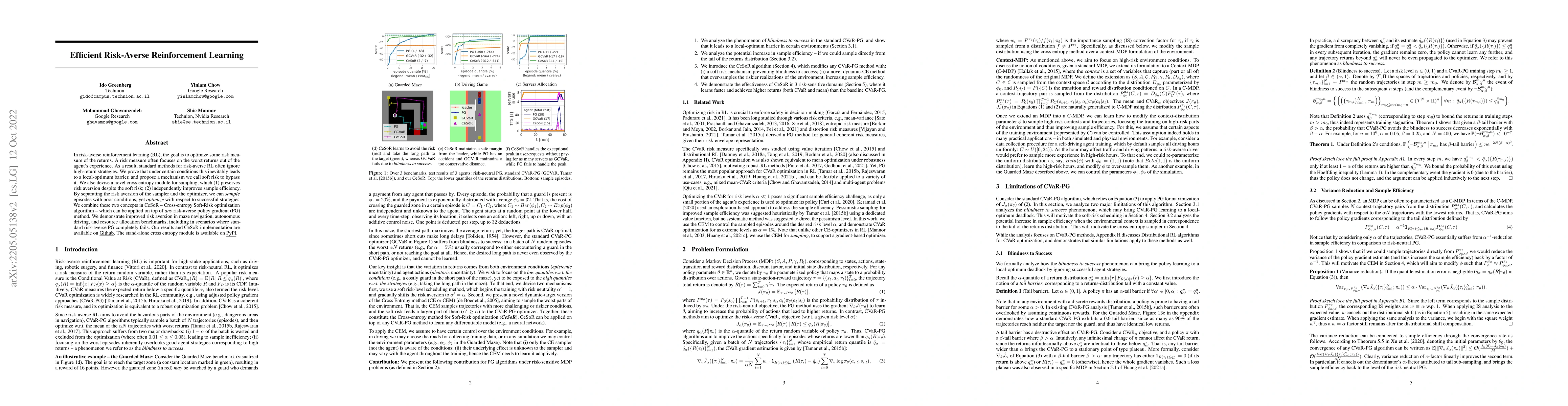 Thumbnail for Efficient Risk-Averse Reinforcement Learning