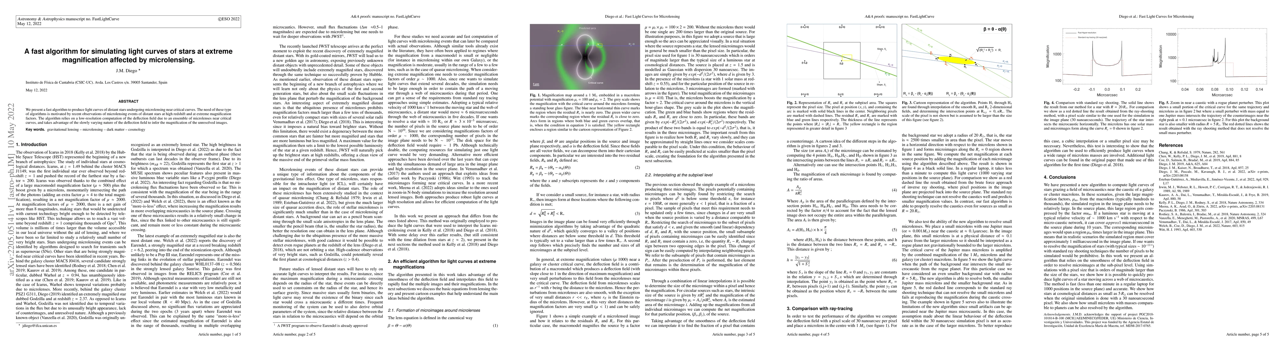 Thumbnail for A fast algorithm for simulating light curves of stars at extreme
  magnification affected by microlensing