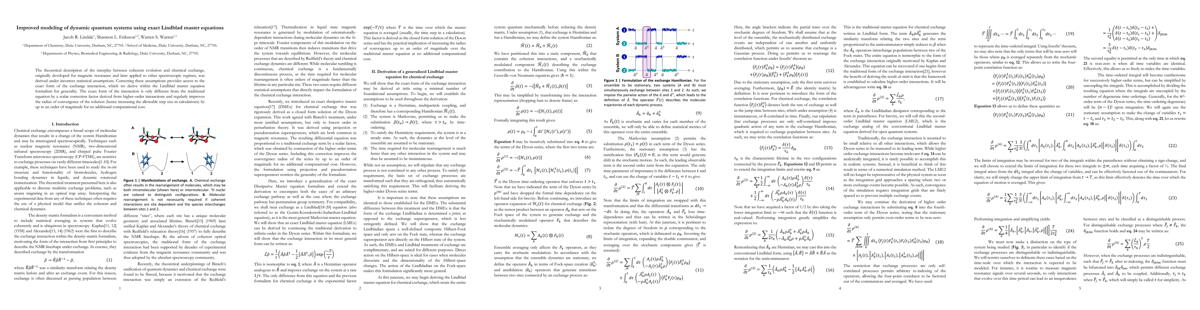 Thumbnail for Improved modeling of dynamic quantum systems using exact Lindblad master
  equations
