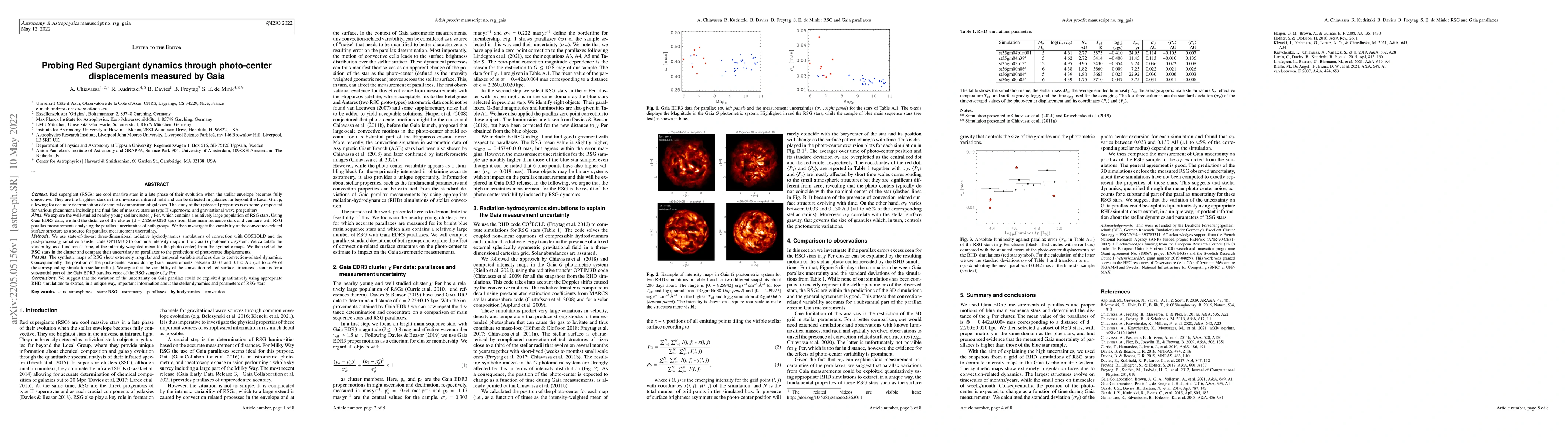 Thumbnail for Probing Red Supergiant dynamics through photo-center displacements
  measured by Gaia