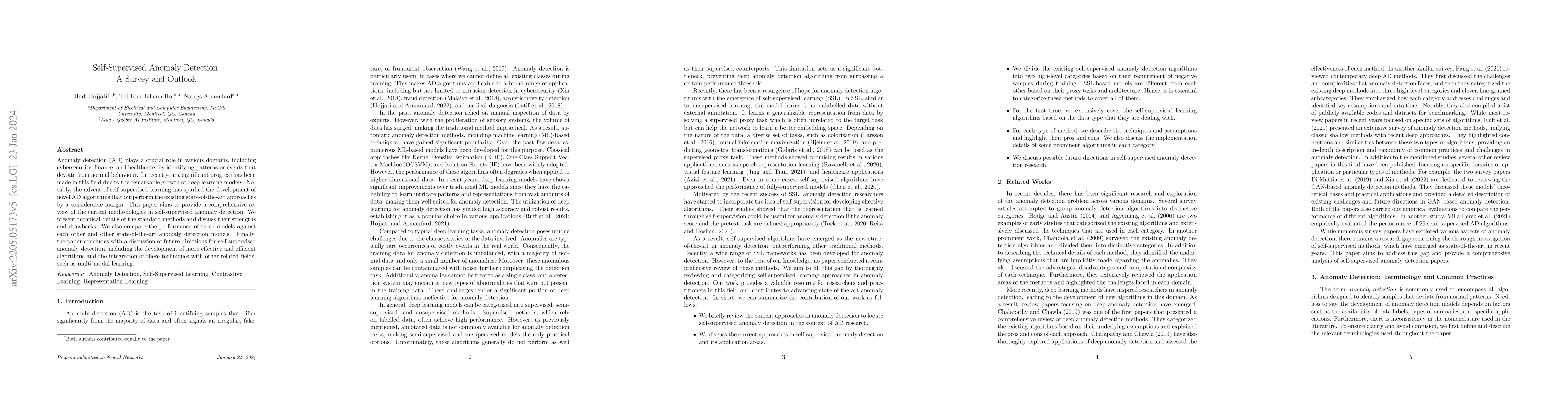 Thumbnail for Self-Supervised Anomaly Detection in Computer Vision and Beyond: A
  Survey and Outlook