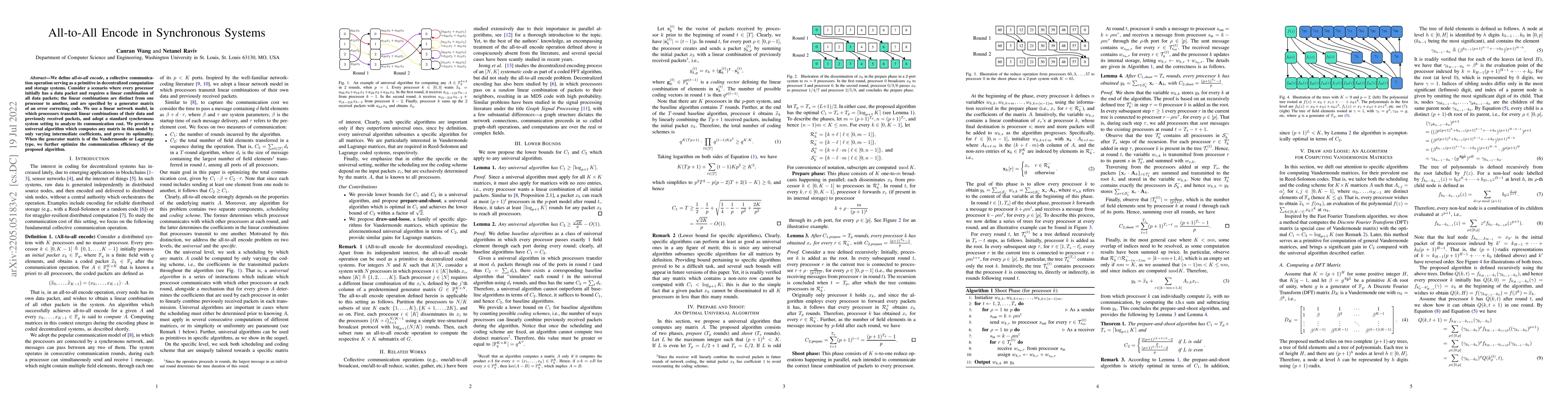 Thumbnail for All-to-All Encode in Synchronous Systems