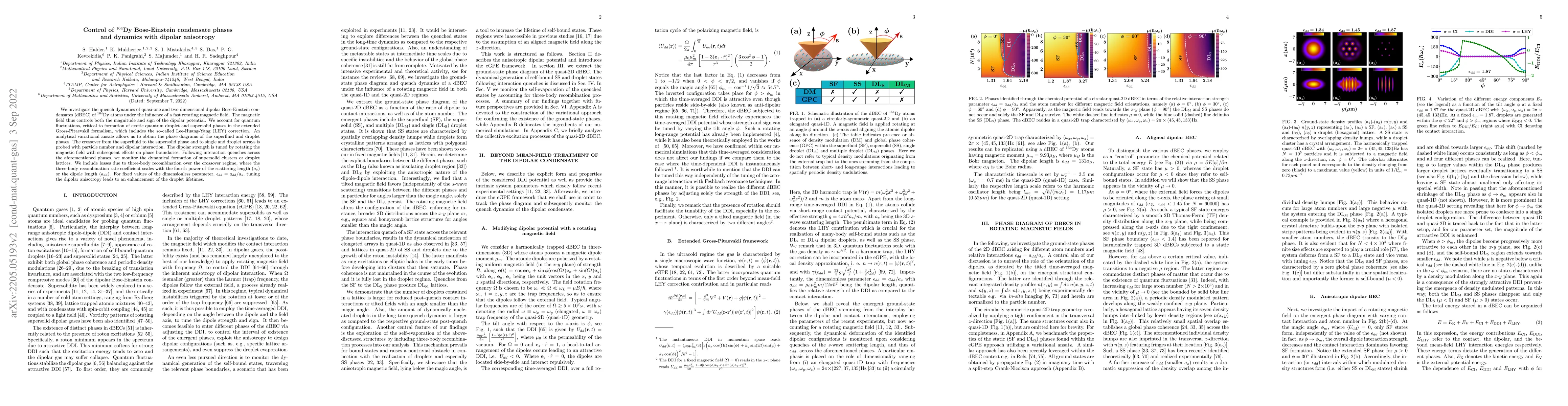 Thumbnail for Control of $^{164}$Dy Bose-Einstein condensate phases and dynamics with
  dipolar anisotropy