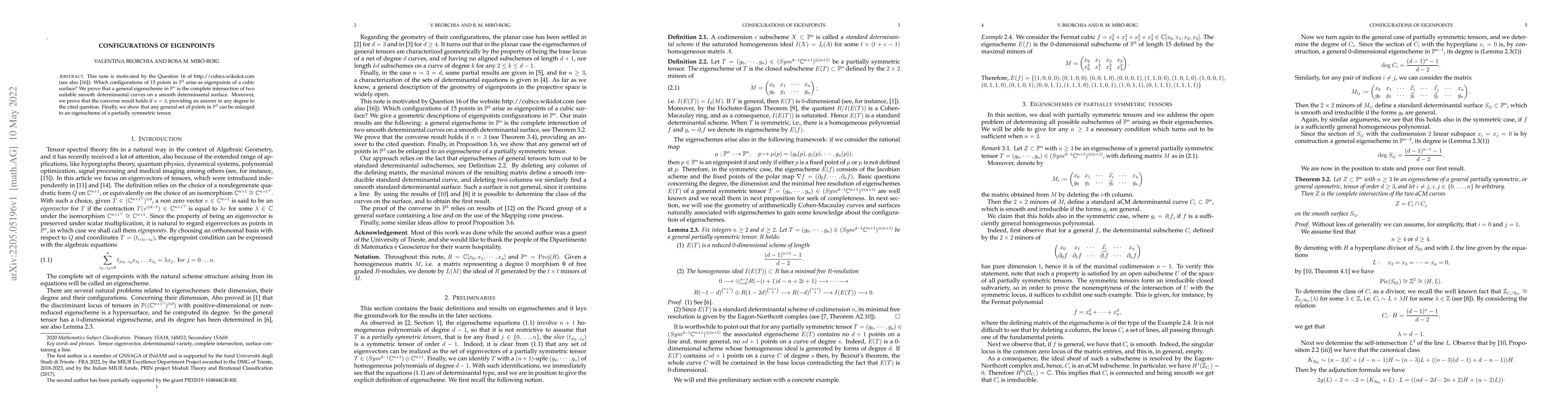 Thumbnail for Configurations of eigenpoints