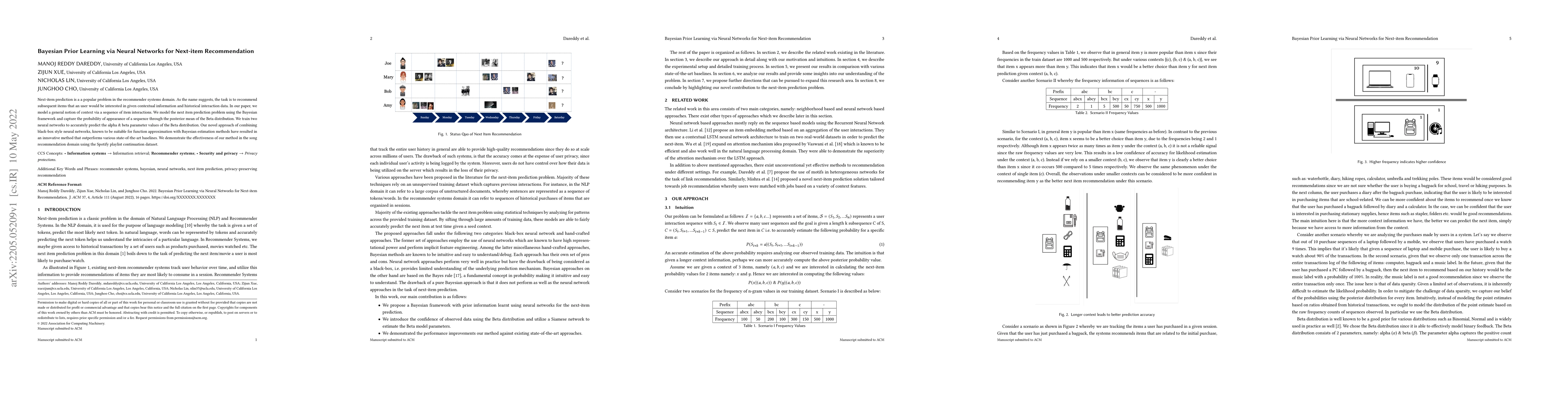 Thumbnail for Bayesian Prior Learning via Neural Networks for Next-item Recommendation