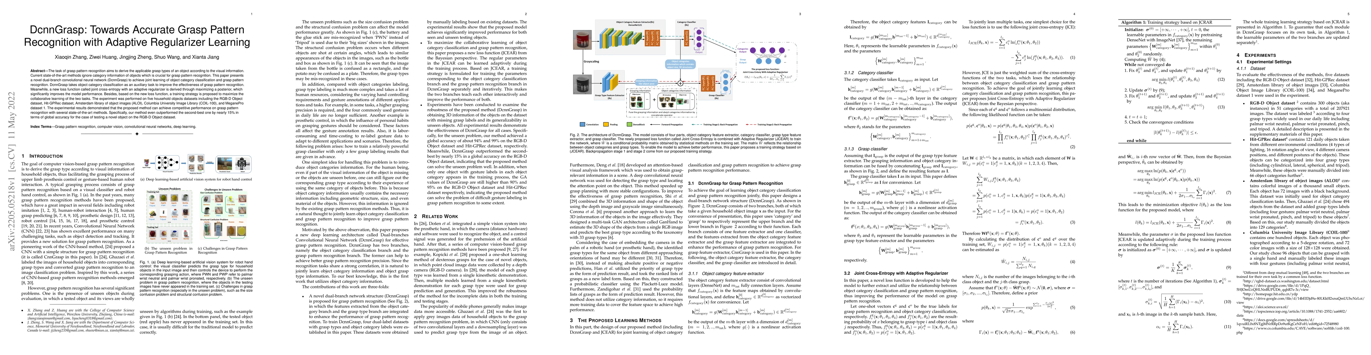 Thumbnail for DcnnGrasp: Towards Accurate Grasp Pattern Recognition with Adaptive
  Regularizer Learning