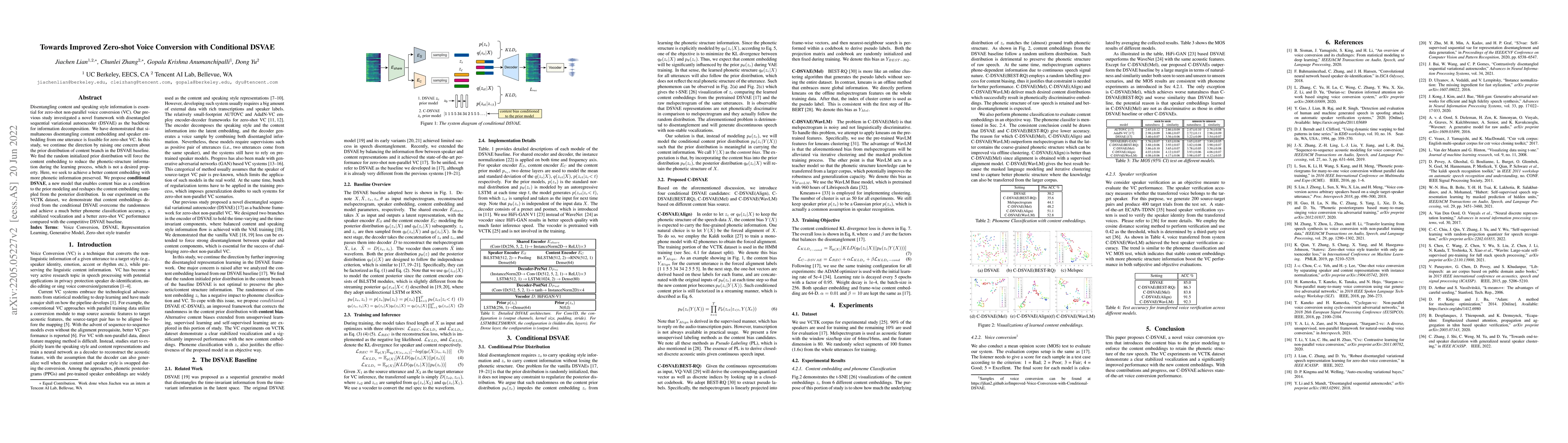 Thumbnail for Towards Improved Zero-shot Voice Conversion with Conditional DSVAE