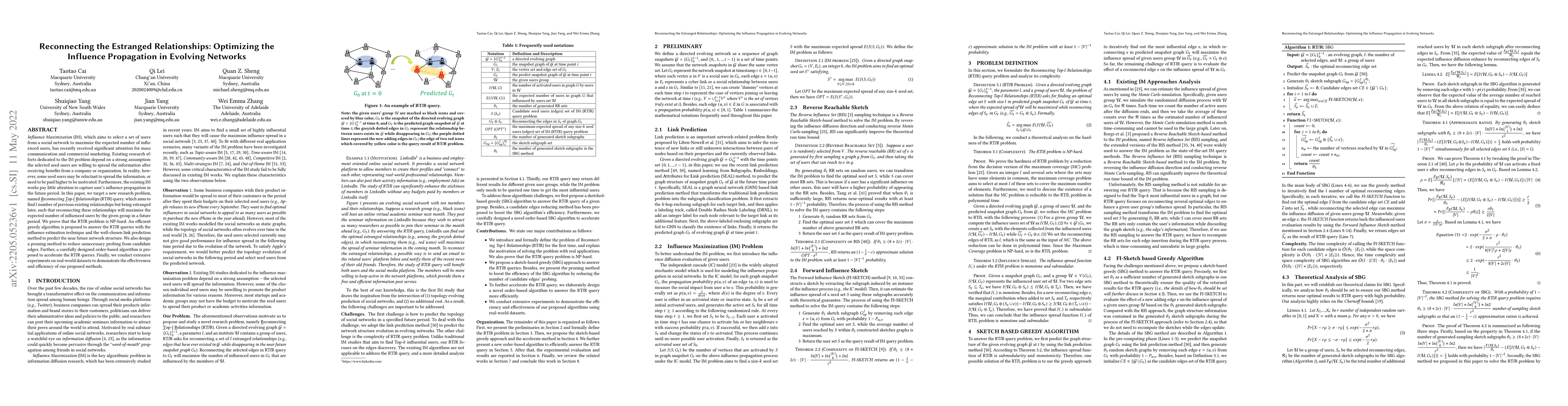 Thumbnail for Reconnecting the Estranged Relationships: Optimizing the Influence
  Propagation in Evolving Networks