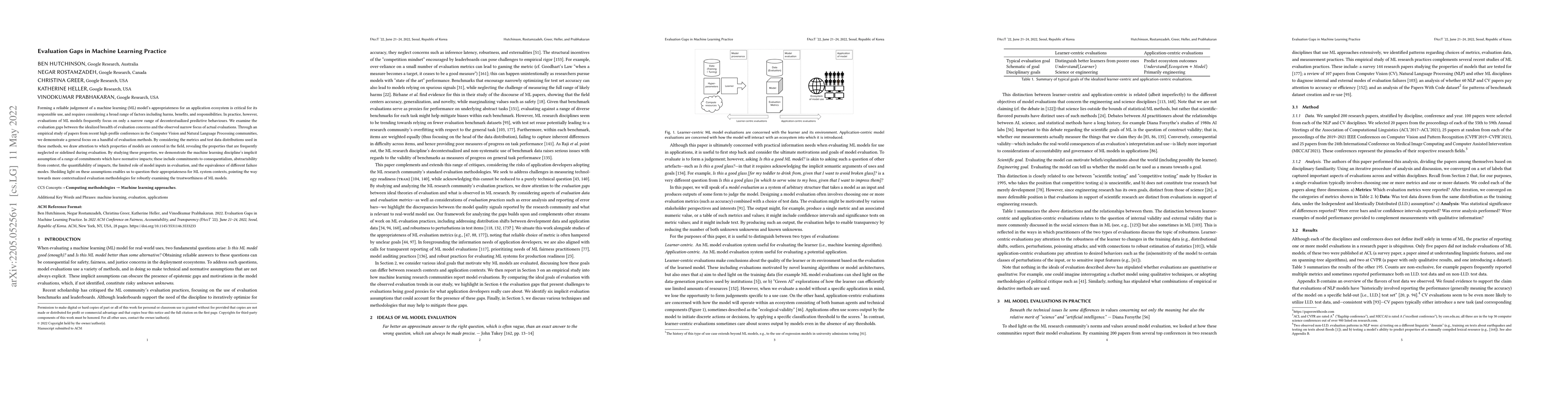 Thumbnail for Evaluation Gaps in Machine Learning Practice
