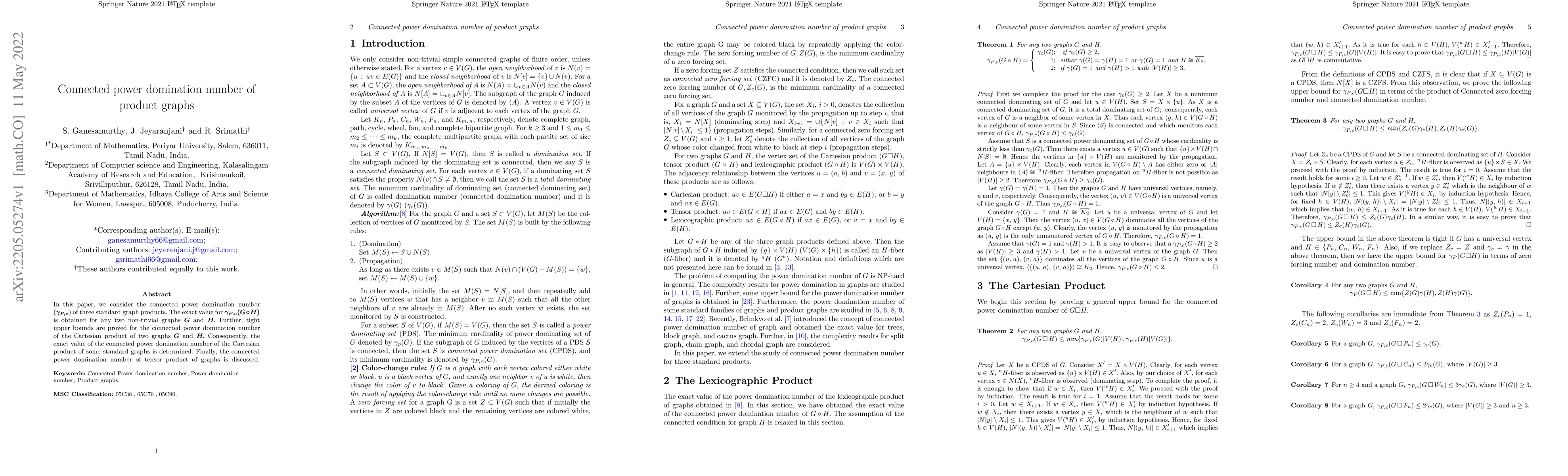 Thumbnail for Connected power domination number of product graphs
