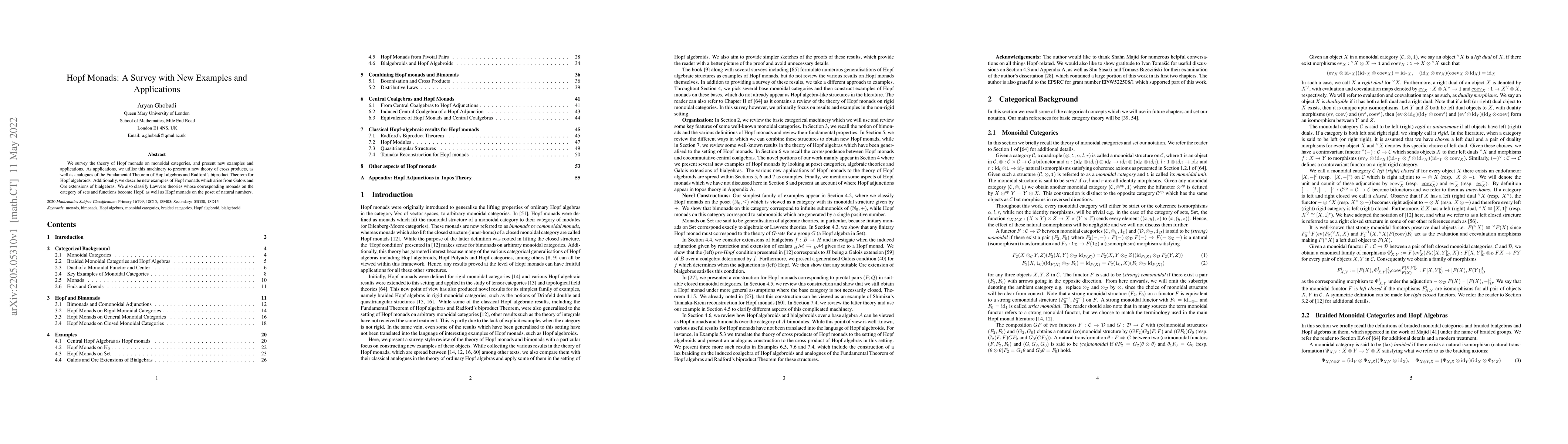 Thumbnail for Hopf Monads: A Survey with New Examples and Applications
