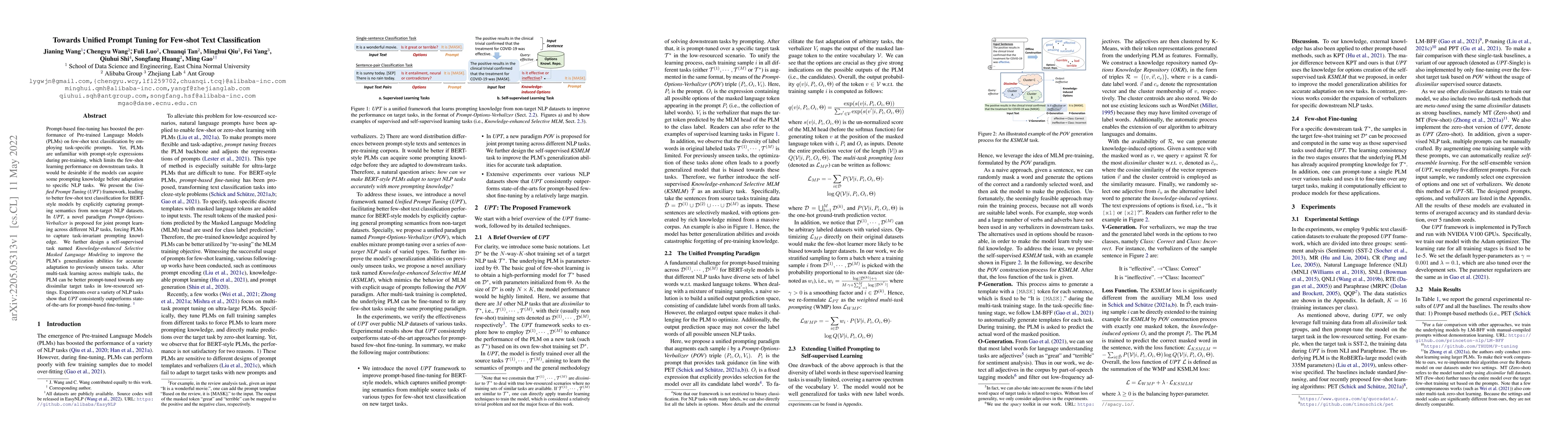 Thumbnail for Towards Unified Prompt Tuning for Few-shot Text Classification