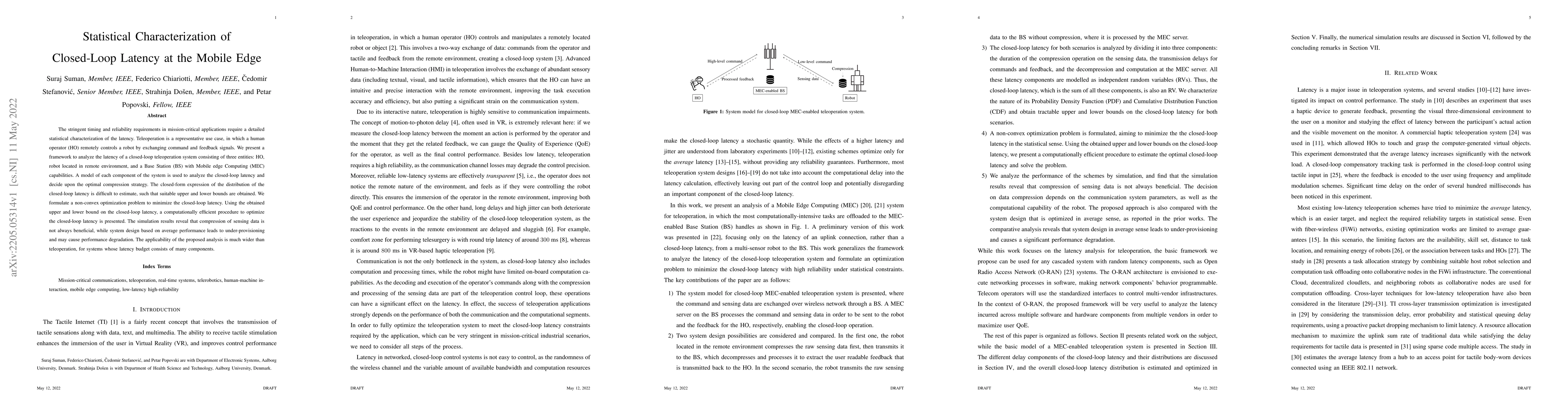 Thumbnail for Statistical Characterization of Closed-Loop Latency at the Mobile Edge