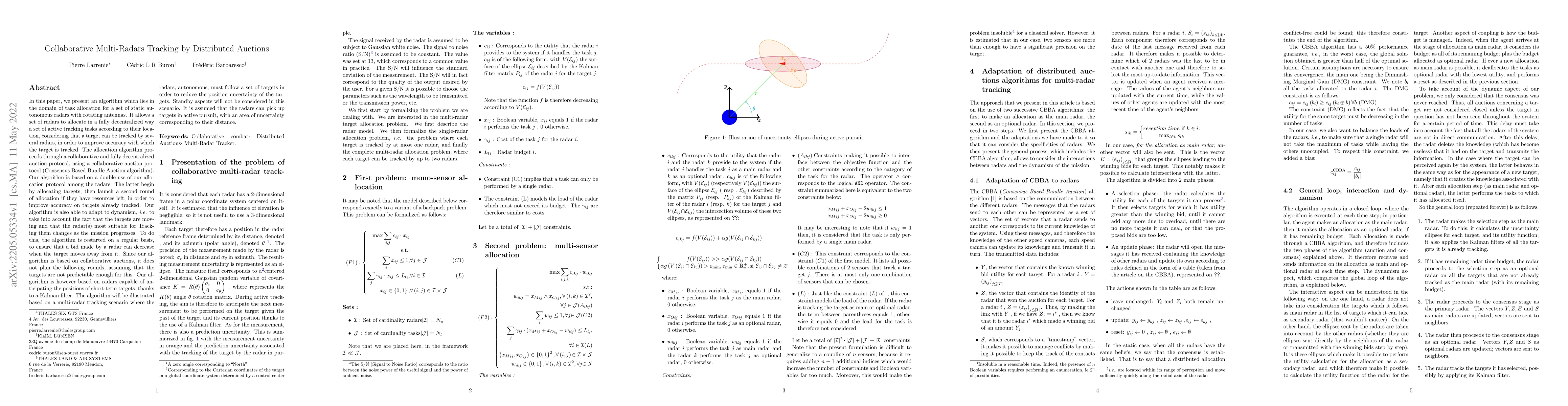 Thumbnail for Collaborative Multi-Radars Tracking by Distributed Auctions