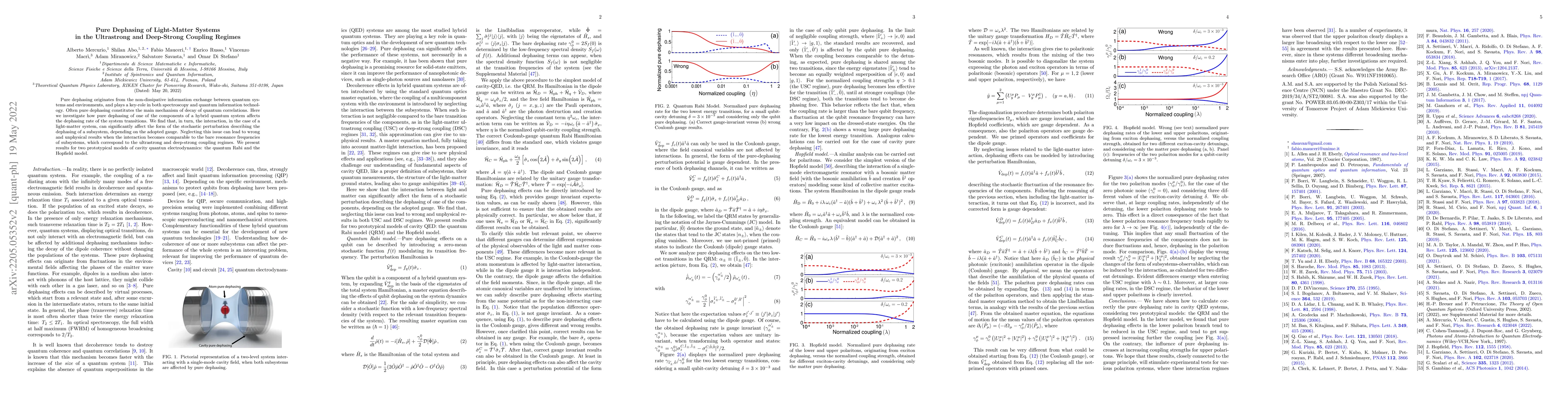 Thumbnail for Pure Dephasing of Light-Matter Systems in the Ultrastrong and
  Deep-Strong Coupling Regimes