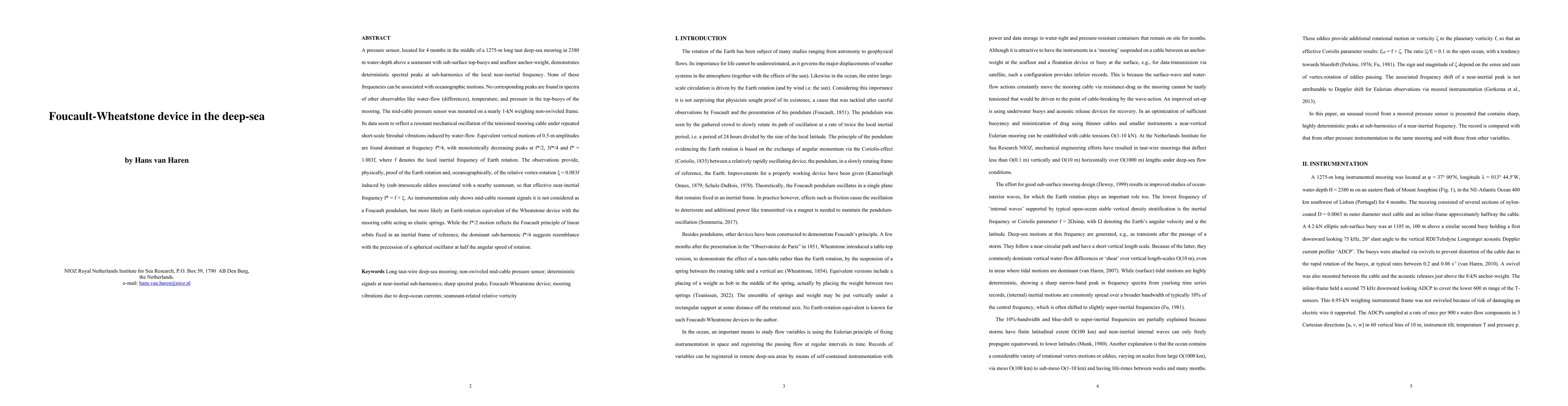 Thumbnail for Foucault-Wheatstone device in the deep-sea