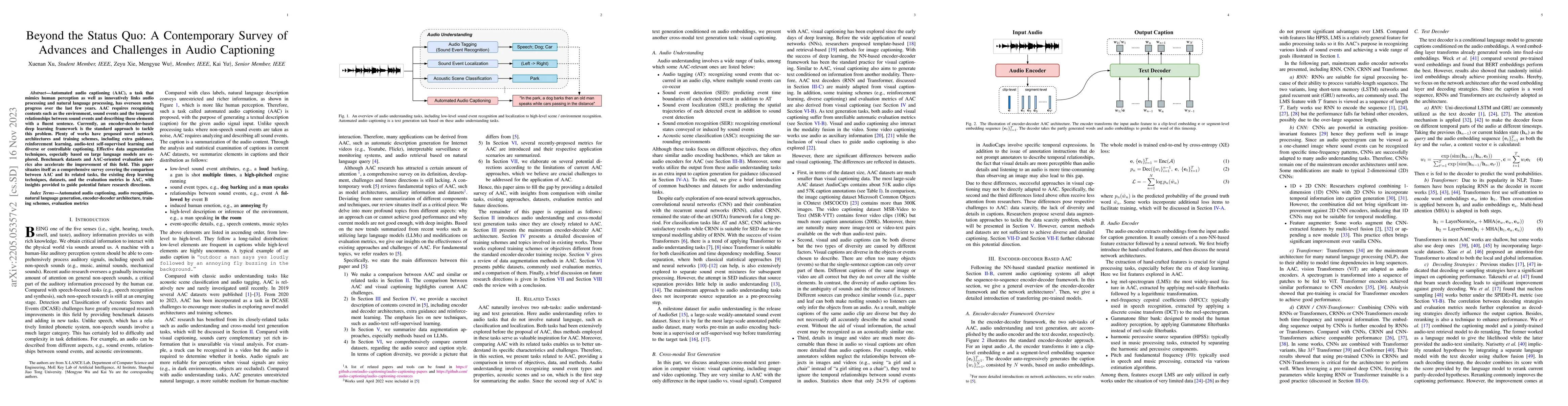 Thumbnail for Beyond the Status Quo: A Contemporary Survey of Advances and Challenges
  in Audio Captioning