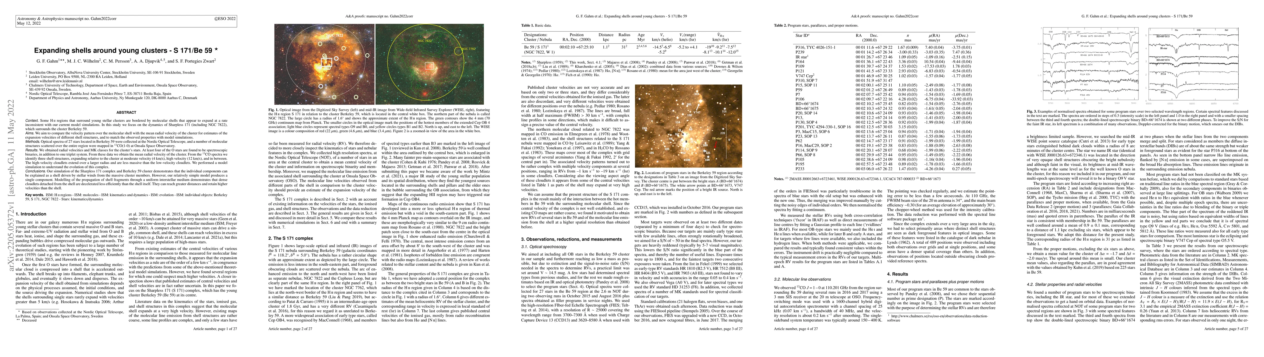 Thumbnail for Expanding shells around young clusters -- S 171/Be 59