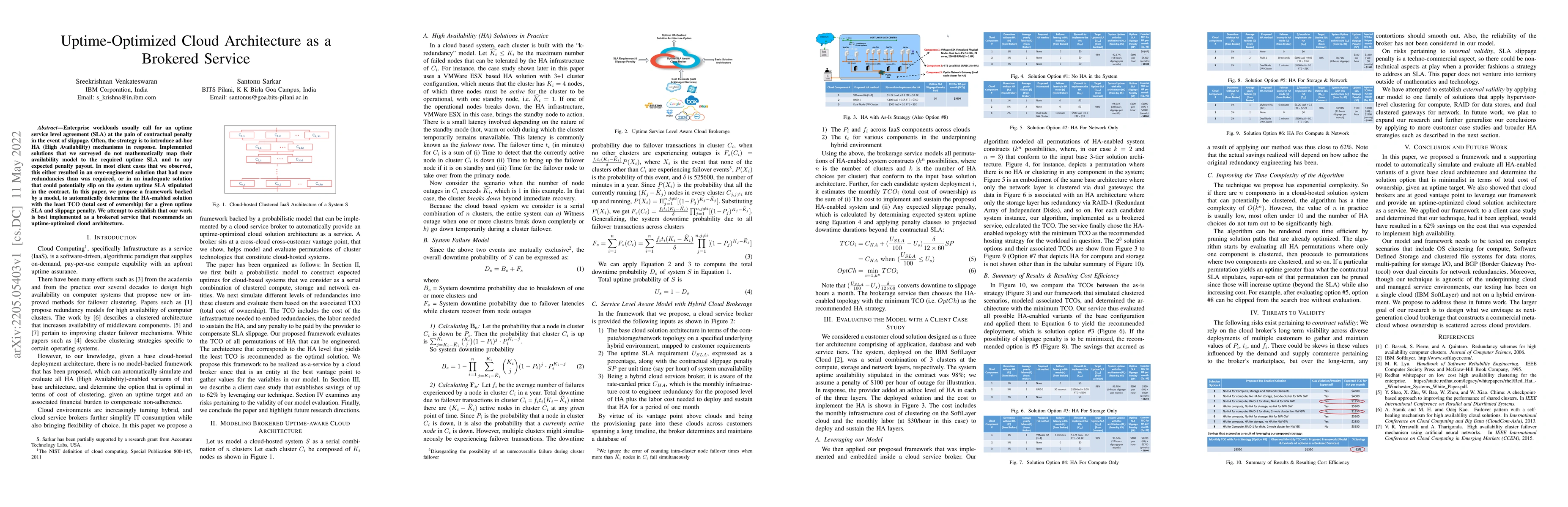 Thumbnail for Uptime-Optimized Cloud Architecture as a Brokered Service
