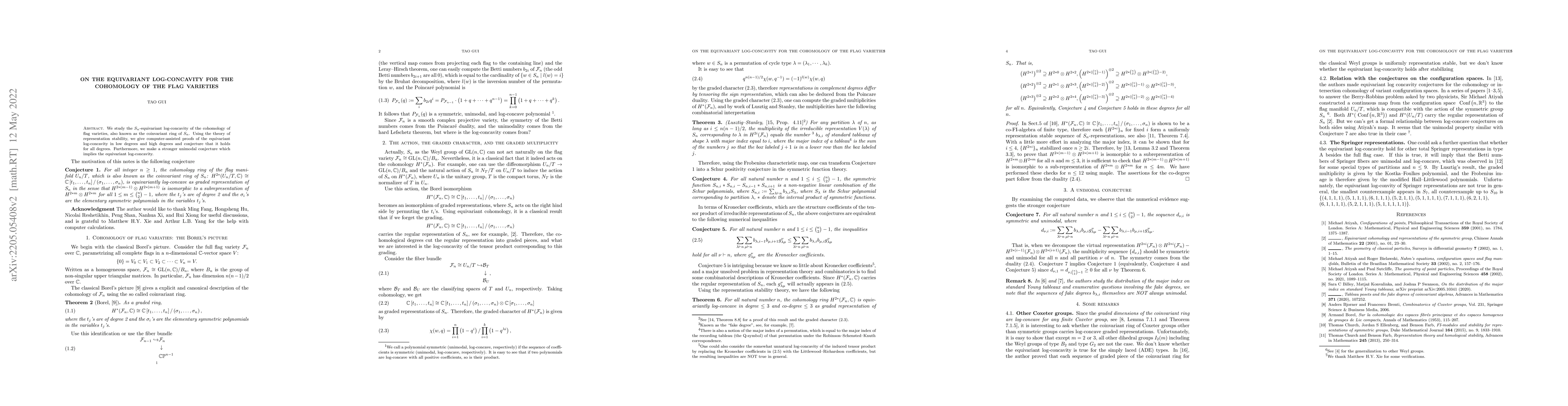 Thumbnail for On the equivariant log-concavity for the cohomology of the flag
  varieties