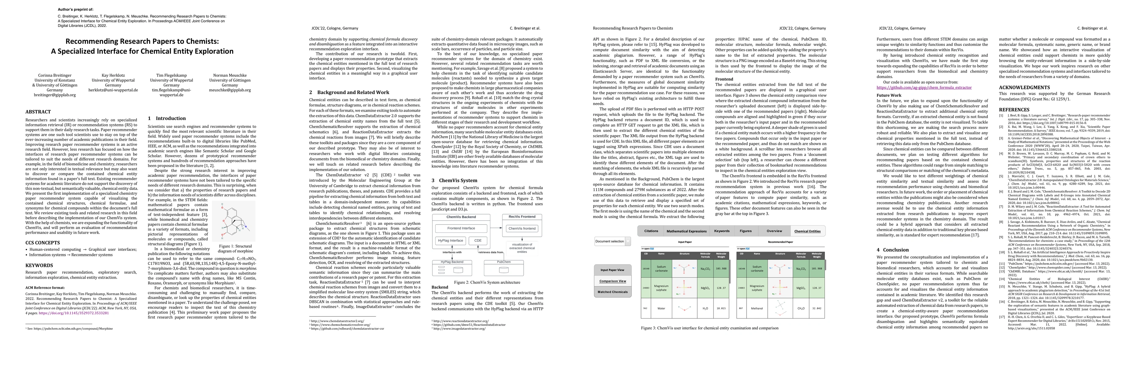 Thumbnail for Recommending Research Papers to Chemists: A Specialized Interface for
  Chemical Entity Exploration