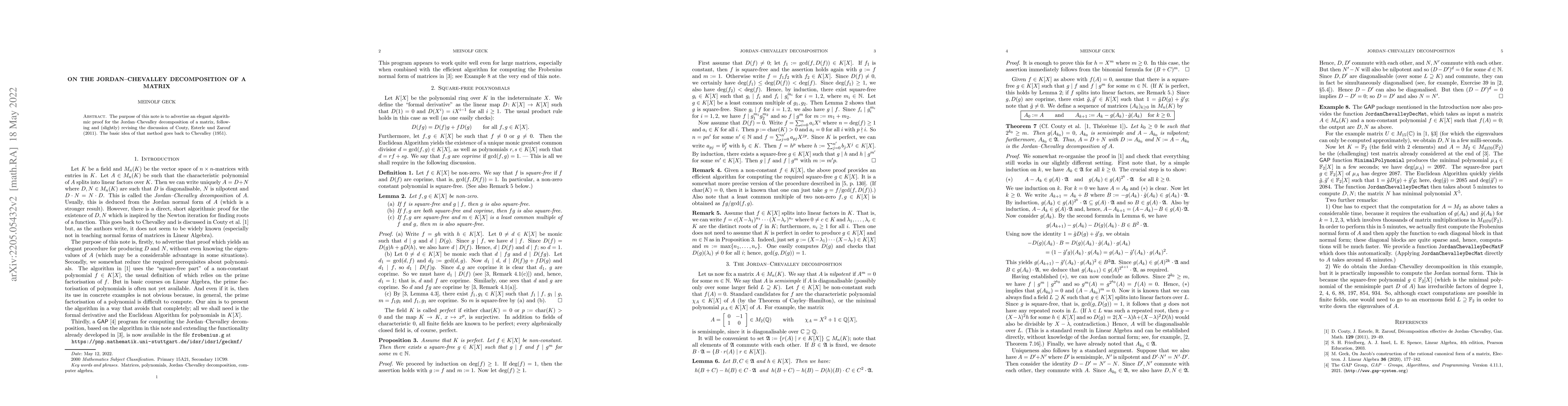 Thumbnail for On the Jordan--Chevalley decomposition of a matrix