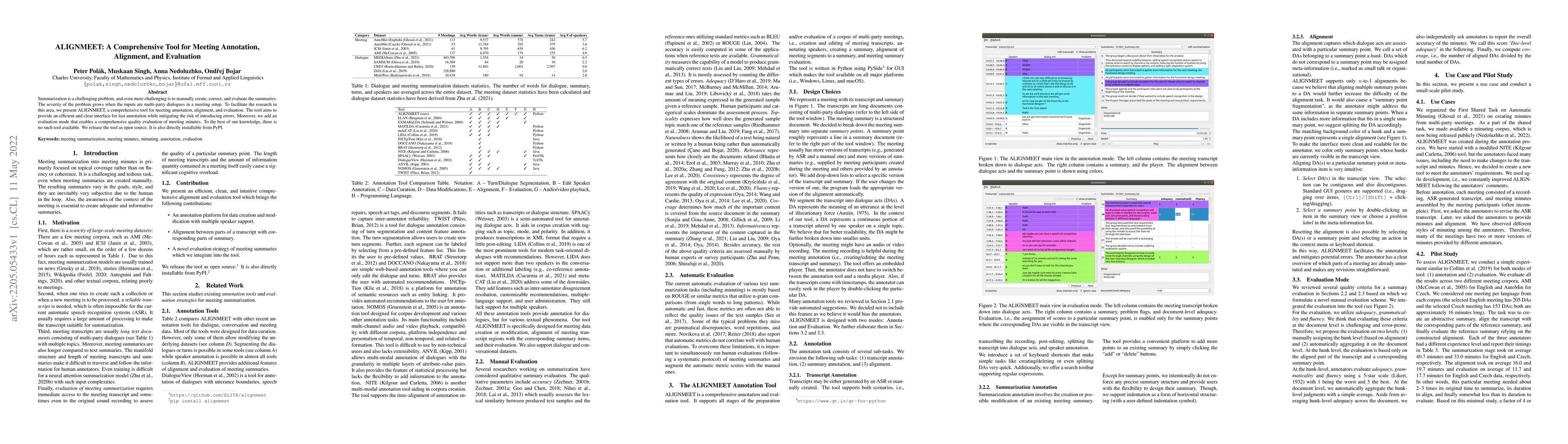 Thumbnail for ALIGNMEET: A Comprehensive Tool for Meeting Annotation, Alignment, and
  Evaluation