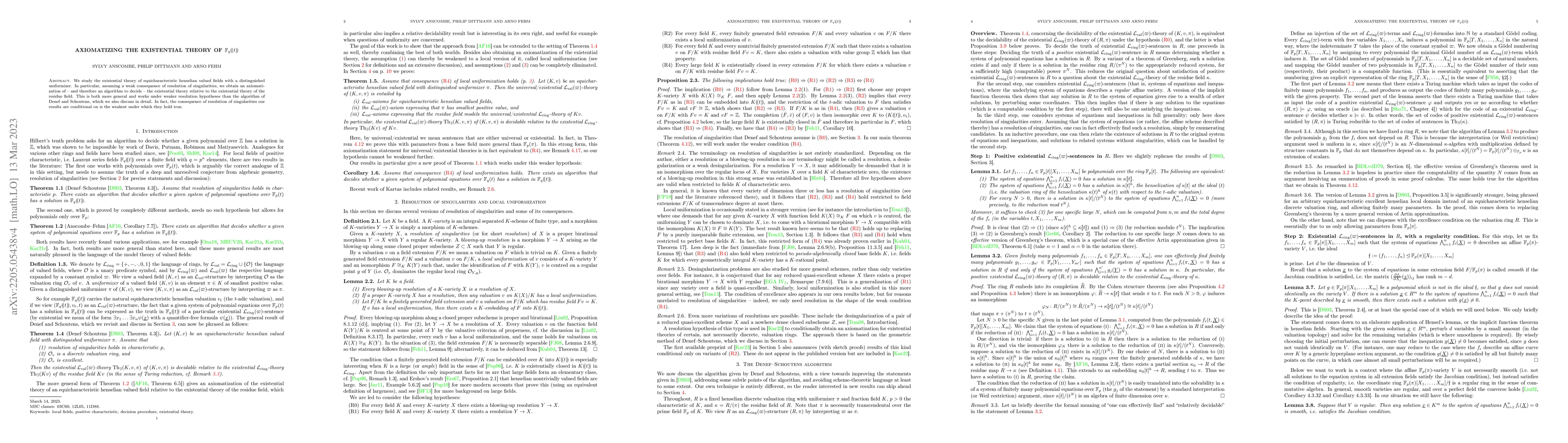 Thumbnail for Axiomatizing the existential theory of Fq((t))