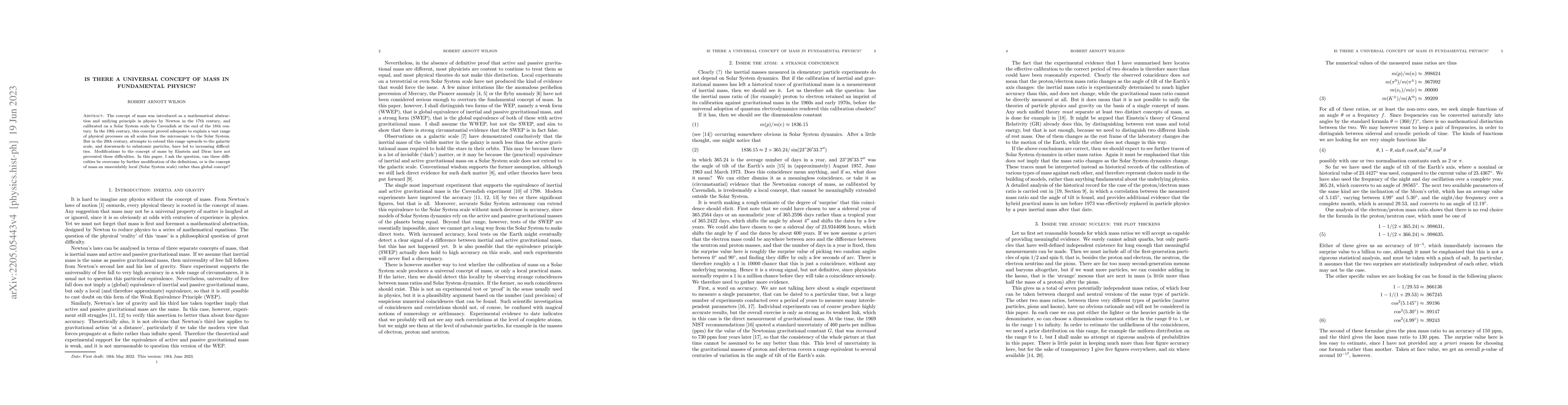 Thumbnail for Is there a universal concept of mass in fundamental physics?