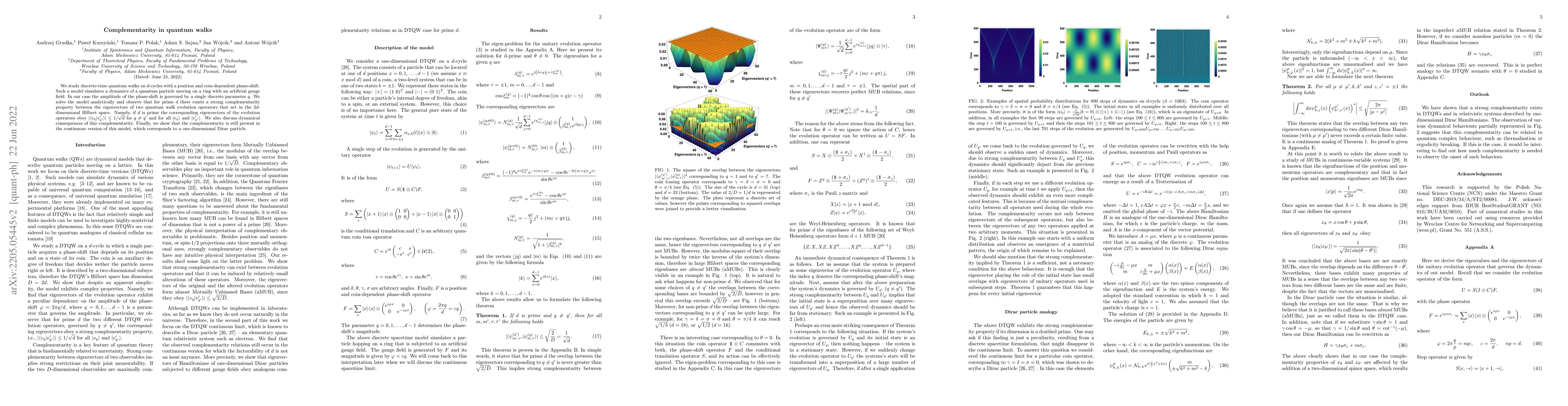 Thumbnail for Complementarity in quantum walks
