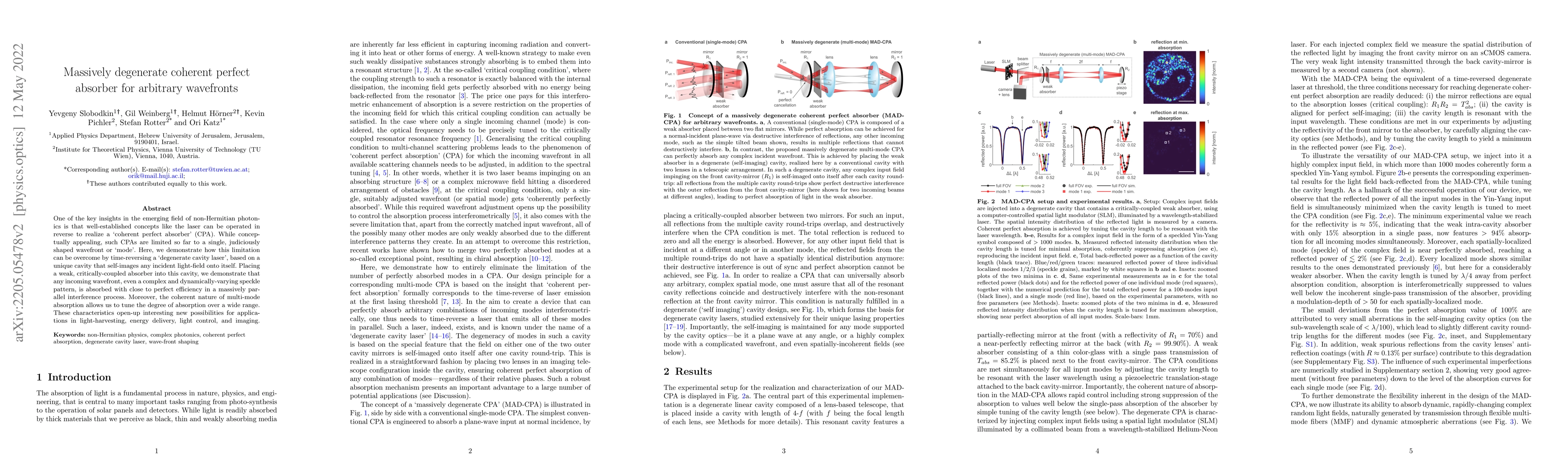 Thumbnail for Massively degenerate coherent perfect absorber for arbitrary wavefronts