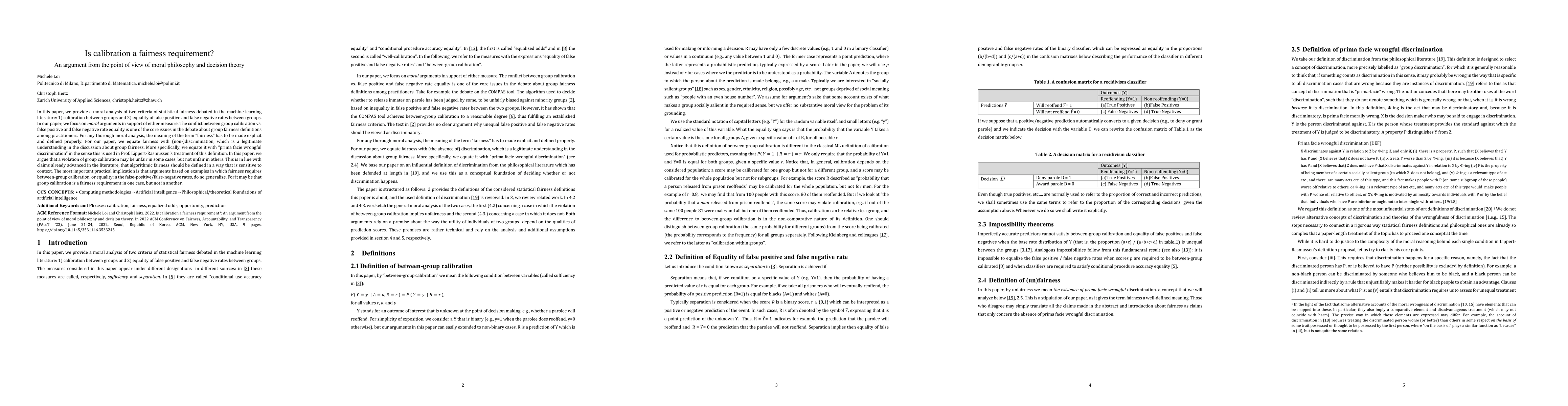 Thumbnail for Is calibration a fairness requirement? An argument from the point of
  view of moral philosophy and decision theory