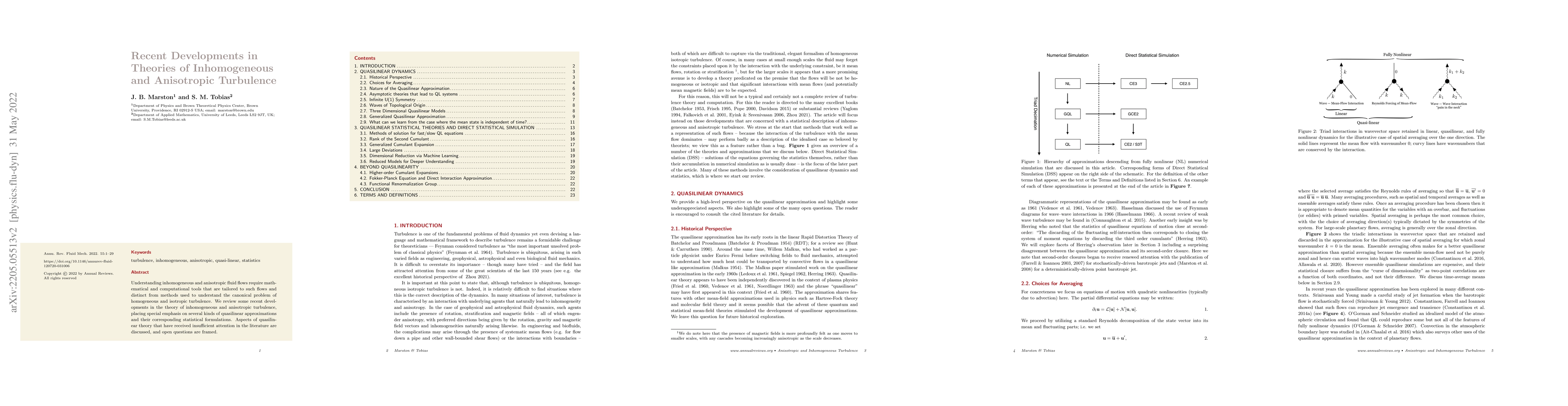 Thumbnail for Recent Developments in Theories of Inhomogeneous and Anisotropic
  Turbulence